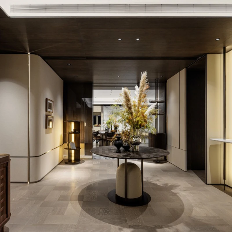 ديكور المنزل الداخلي أثاث مختلف التخصيص أبواب خشبية طاولات الطعام خزائن تخصيص المنزل بأكمله