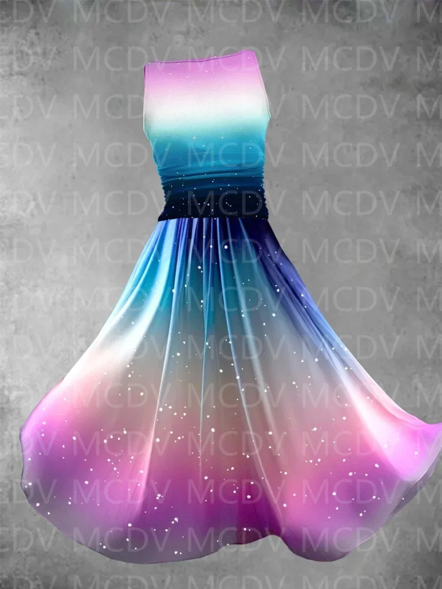 

Women's Summer Gradient Art Design Maxi Dress 3D Printed Sexy Dress Female Dresses