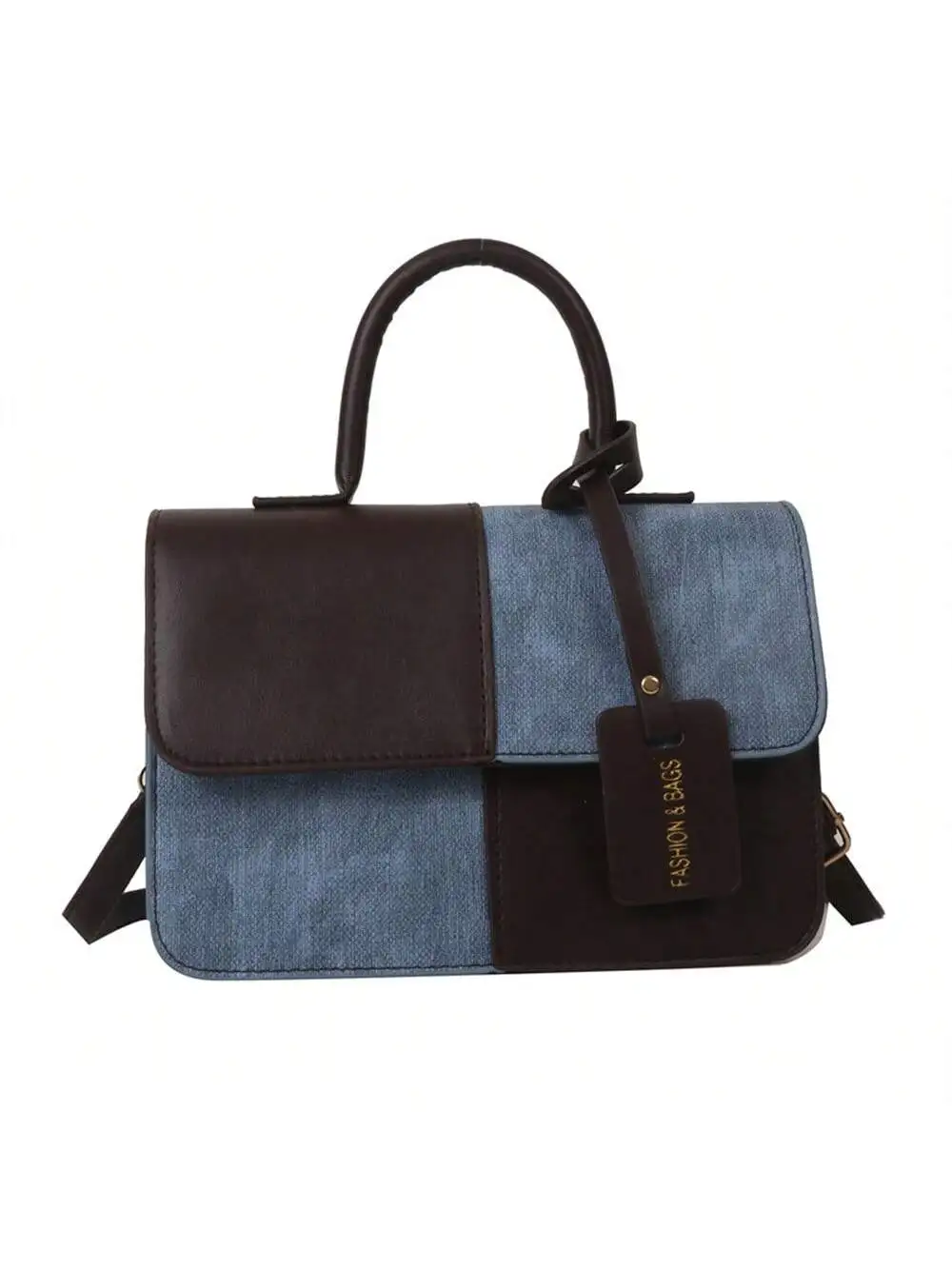 

Fashion color collision splicing shoulder bag simple handbag leisure small square bag ladies retro shoulder crossbody bag
