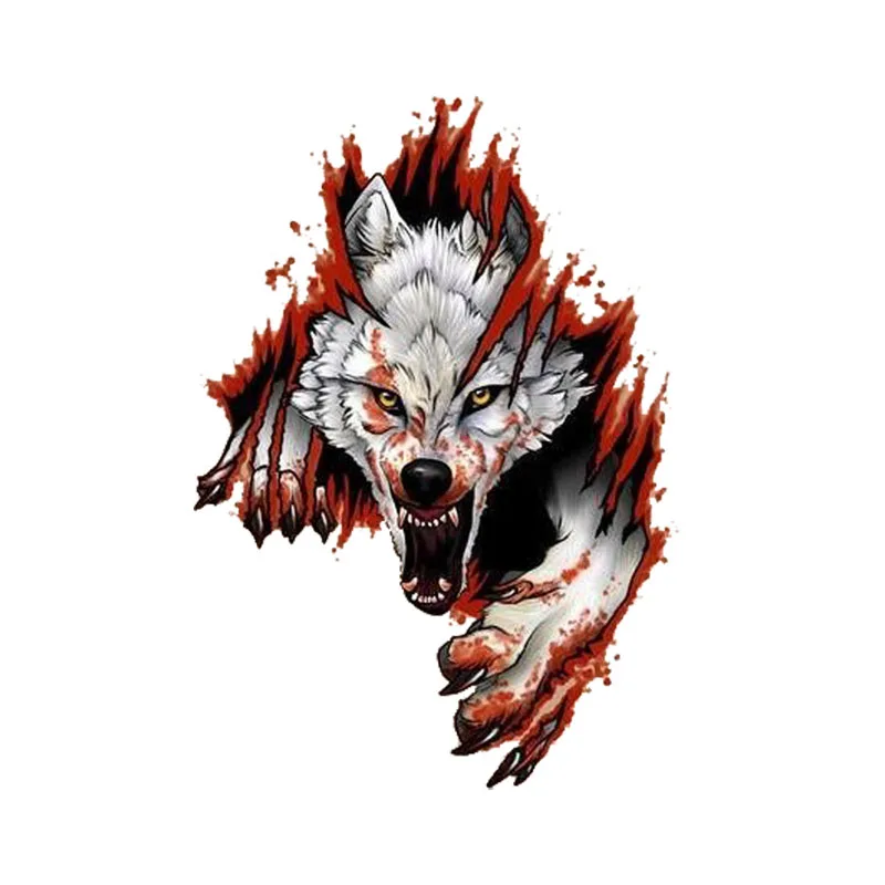 RuleMyLife 10.6CM*15.2CM  Funny Angry Wolves PVC Motorcycle Car Sticker 11-00462