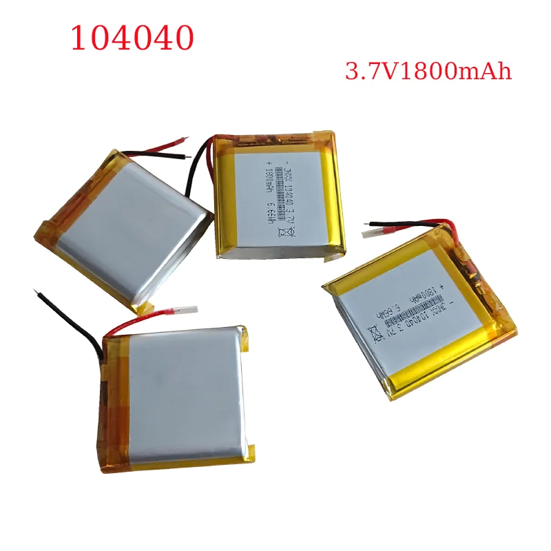 104040  3.7V 1800mAh Lithium Polymer Lithium Battery Suitable for Security Monitoring Humidifier Hand Warmer Beauty Instrument