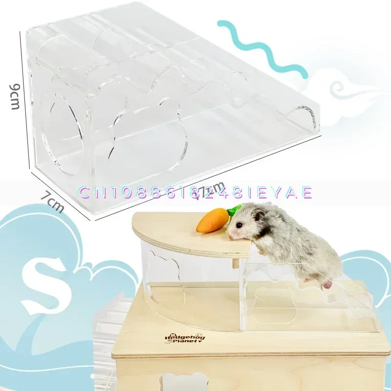 Fully Transparent Acrylic Hamster Ladder Rainbow Clouds Hamster Arch Bridge Hamster Cage Landscaping Supplies