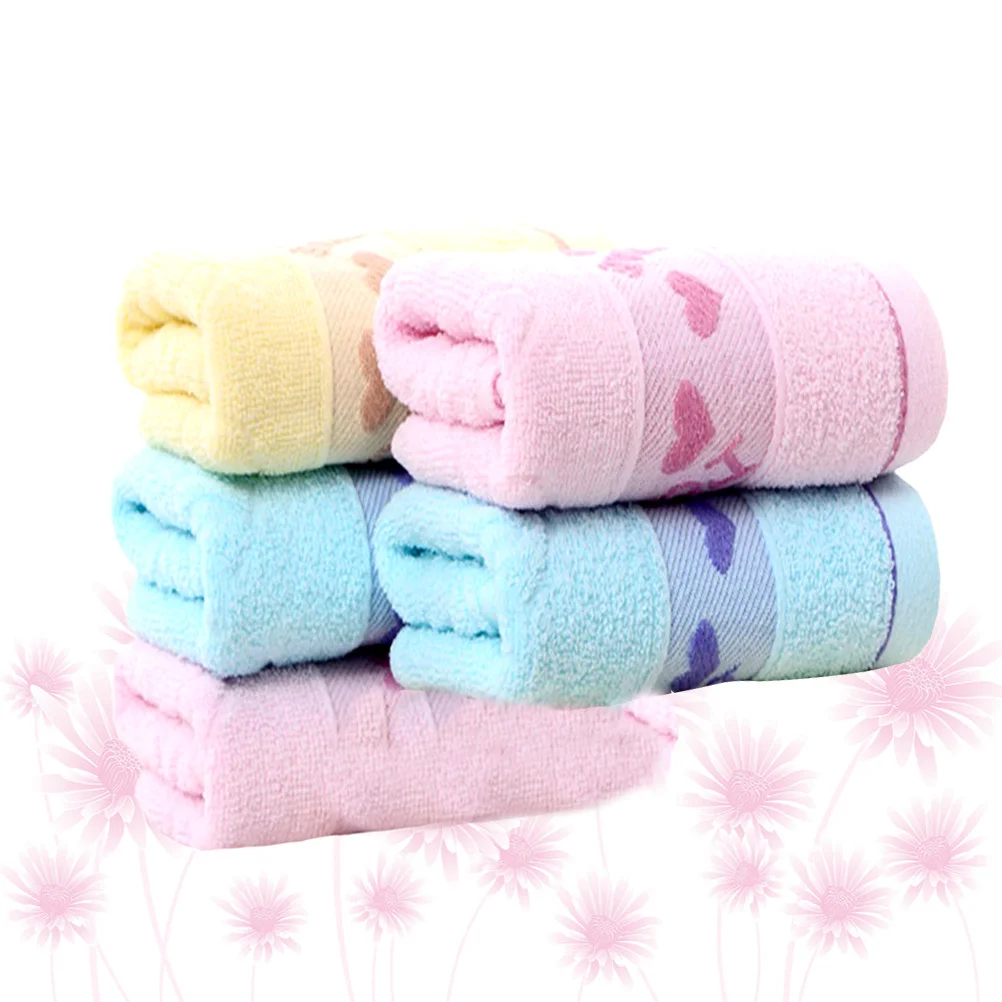 

5Pcs Cotton Face Towel Breathable Soft Plaid Pattern Washcloth Lightweight Portable Face Cleansing Bath Towel for Daily Use