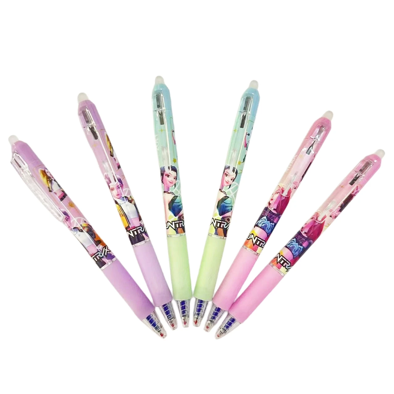 Anime Gilrs Lumi Mila Zoi Hunters Theme Erasable Pens 0.5mm Black Blue Press Type Gel Pen School Office Stationery Gift For Fans view 3