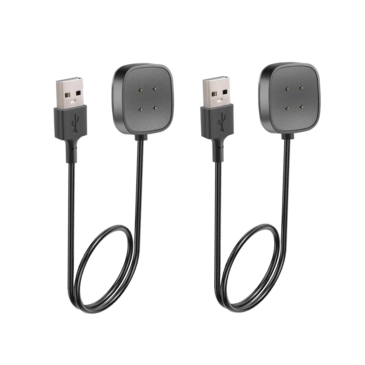 2Pack 3.3 FT Charger Cable USB Charging Dock for Fitbit Sense/Versa 3 Smartwatch