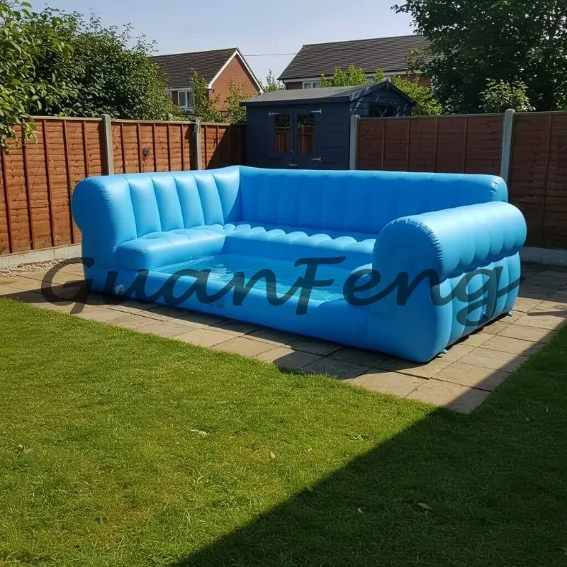 Summer Water Park Inflatable Floating Pool with Built-in Benches