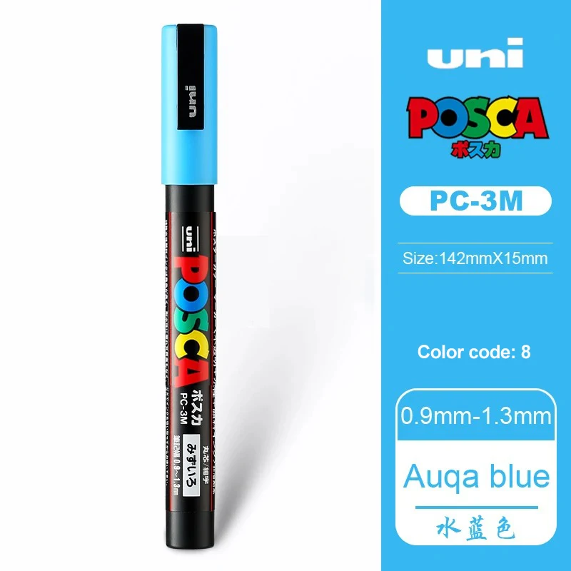 1 stücke Japan UNI POSCA Acryl Marker Stift PC-3M 0,9mm-1,3mm Stift auf wasserbasis POP Werbung Poster Graffiti 24 Farbe Kunst Malerei