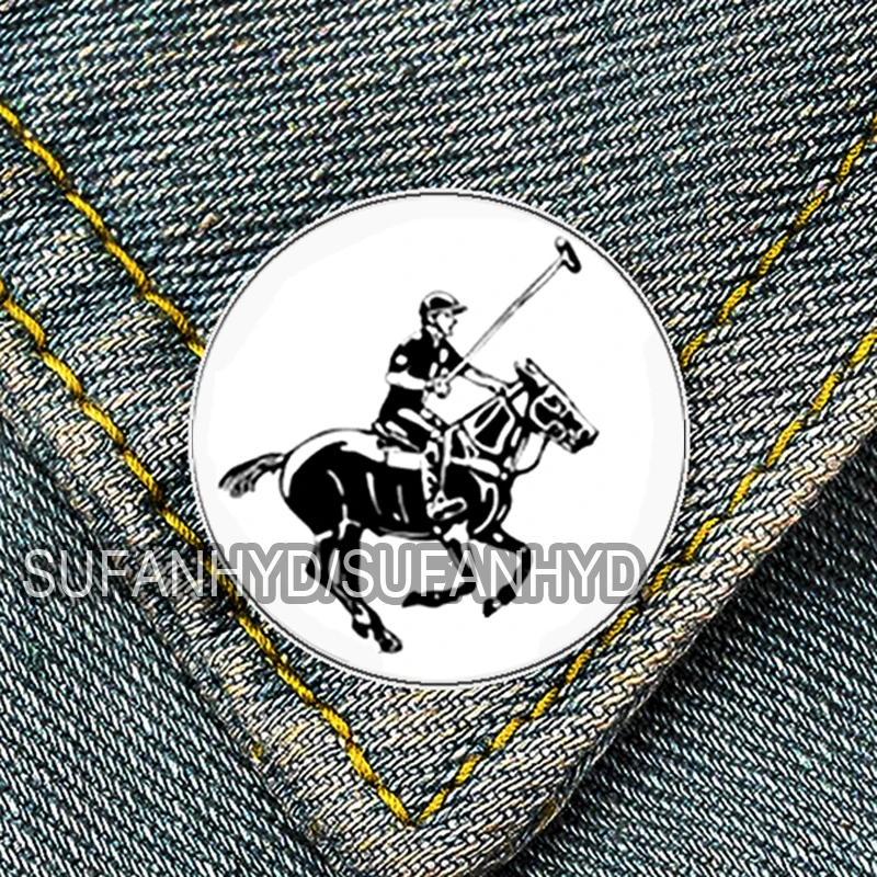 Stainless Steel Fashion Horse Racing Brooch High Quality Trendy Jewelry Horse Badge Animal Collar Pin