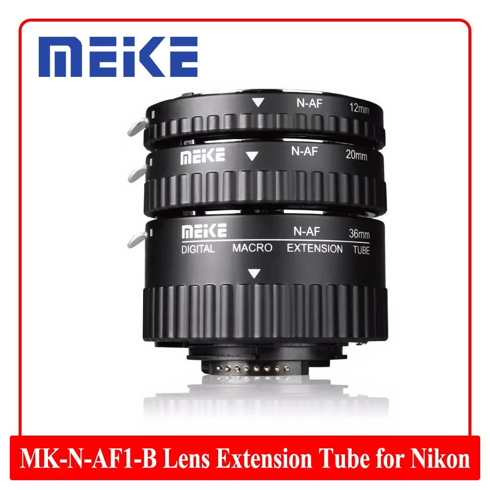 

Meike MK-N-AF1-B Auto Focus Macro Extension Tube Ring Plastic for Nikon D7200 D7100 D5600 D5100 D5200 D5300 D3200 D3100 D850