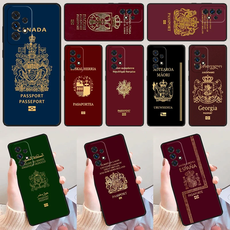 Passport for Algerian Russia Serbian Spain For Samsung A52 A72 A73 A20e A21S A50 A70 A12 A42 A31 A40 A51 A71 A32 A80 Phone Case