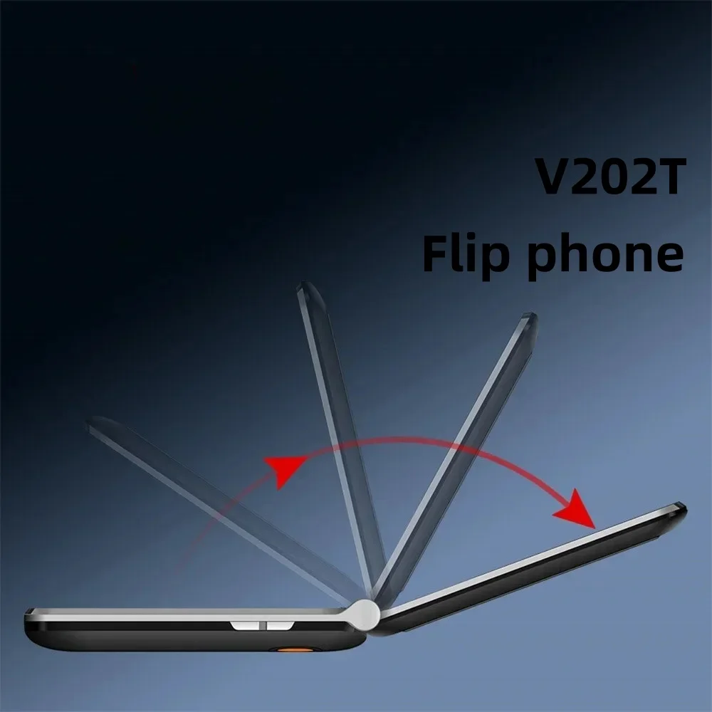 UNIWA V202T Flip Phone Dual Screen Large Button Dual SIM Card 4G Network Mobile Phone Support Charging Dock For Elderly