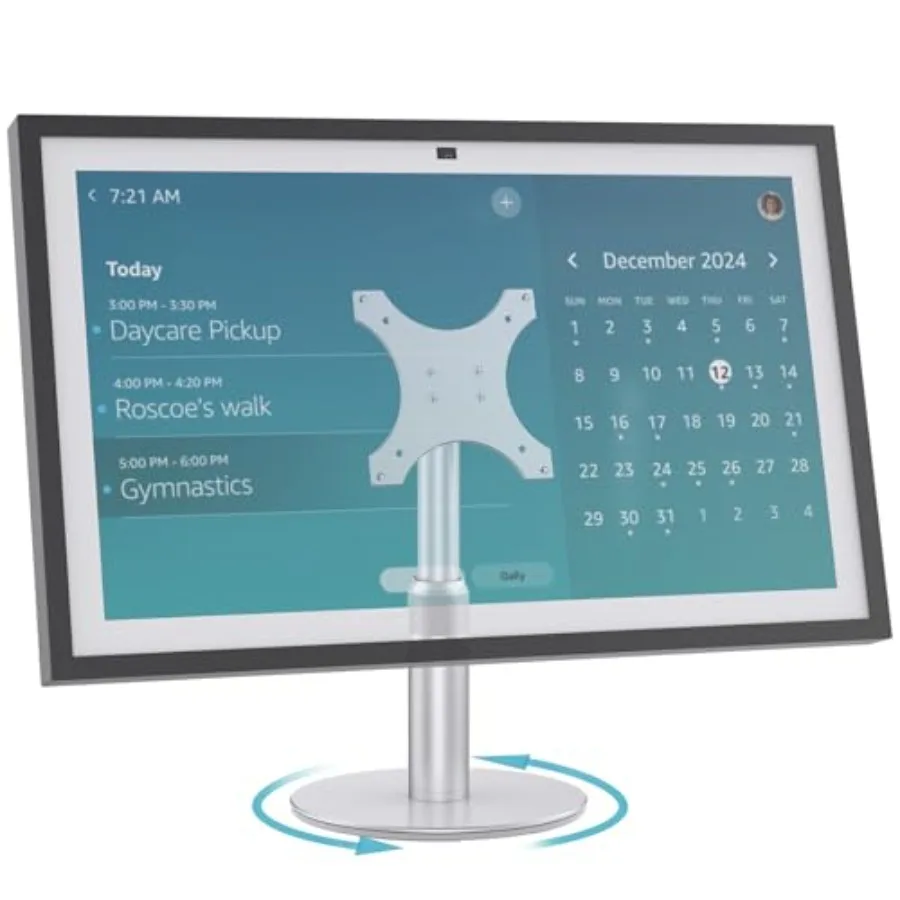 

Регулируемая металлическая настольная подставка для Echo Show 21 и 15 (1-го и 2-го поколений), серебристый наклонный держатель для стола со стабильной опорой для смарт-дисплея