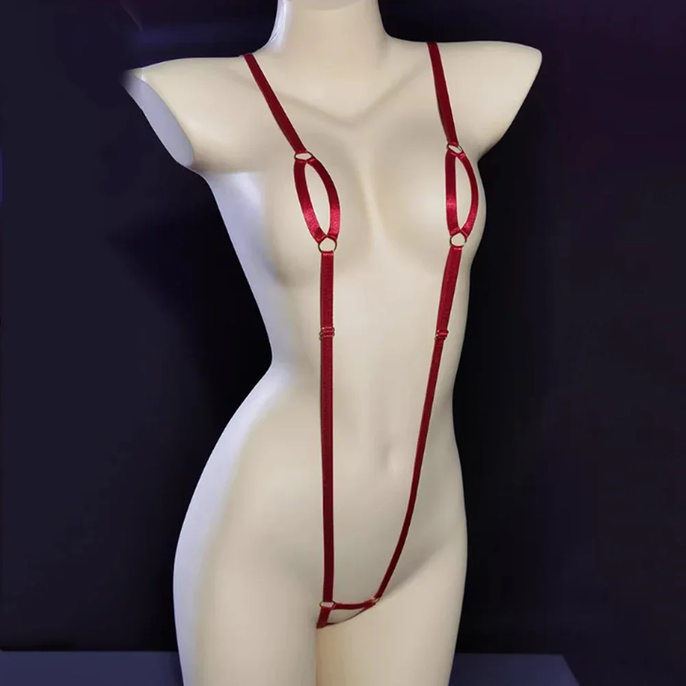 

Womens Sexy Lingerie Bikini Bodysuit Hollow Sexy Adult Thin Straps Open Crotch Backless Intimate Bodysuit Women Erotic Products