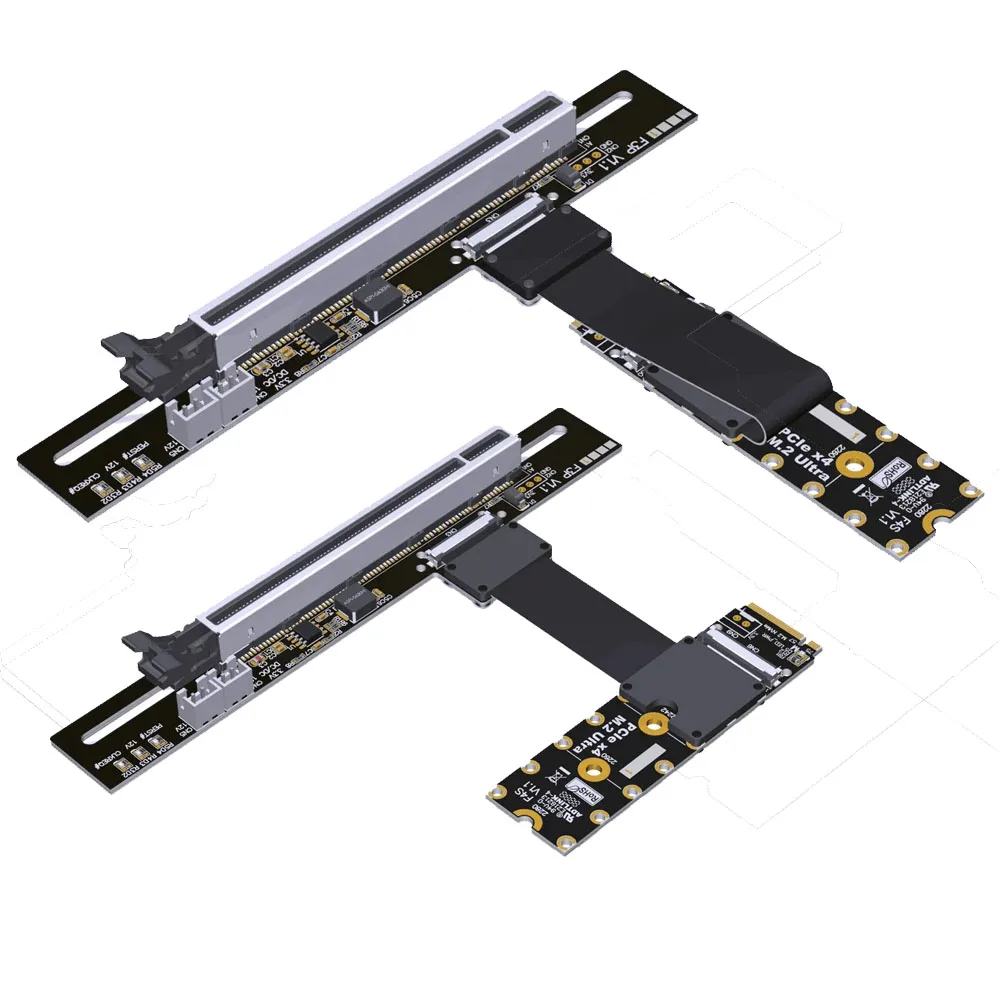 2025 nuevo PCIe 5,0 M.2 NGFF NVMe a PCI-E x16 Cable de extensión GPU Cable de alimentación Sata FFC GEN5 90 ángulo Nvidia/AMD tarjeta gráfica de PC