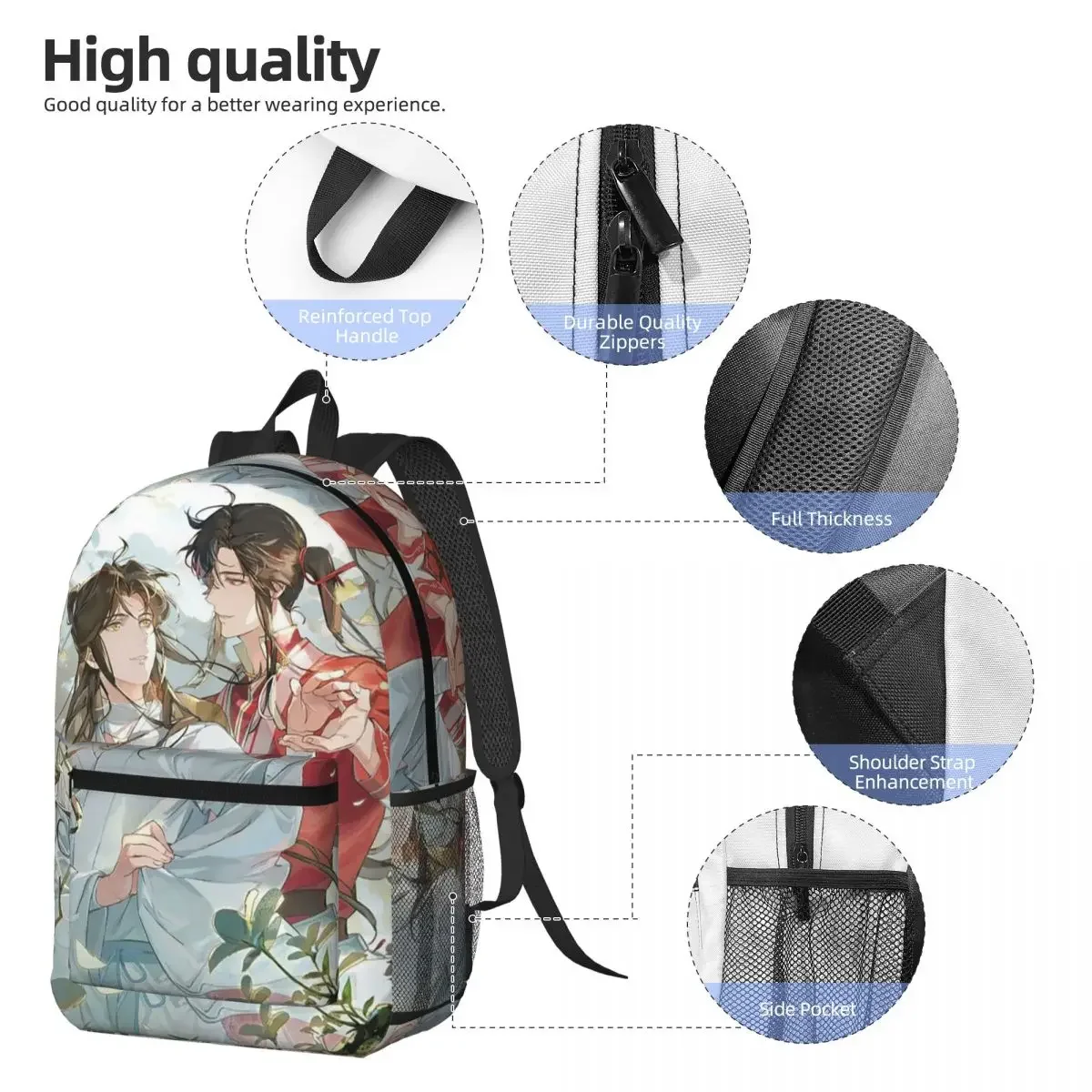 Heaven Official's Blessing Anime Backpack Student BookBag Kids School Bag Computer Shoulder Bags for Men Women