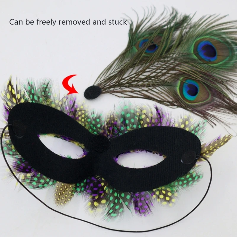 

Elegant Feather Masquerade Mask Sparkling Rhinestones Lightweight Comfortable For Ballroom Dances And Night Celebrations