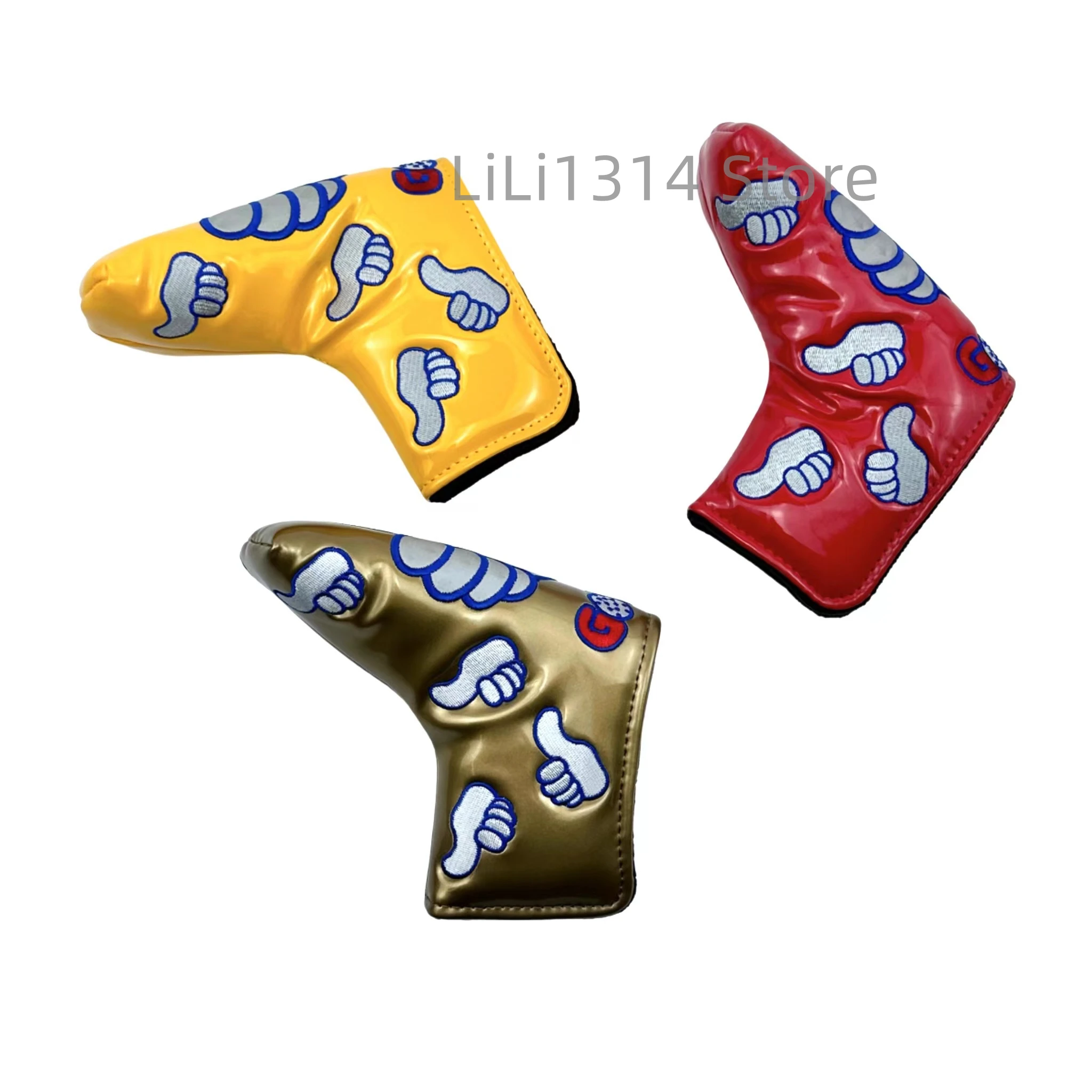 1pc Golf Putter Cover PU Leather thumb Pattern Golf Club Cover Blade Putter Cover Protector with Magnet Closure