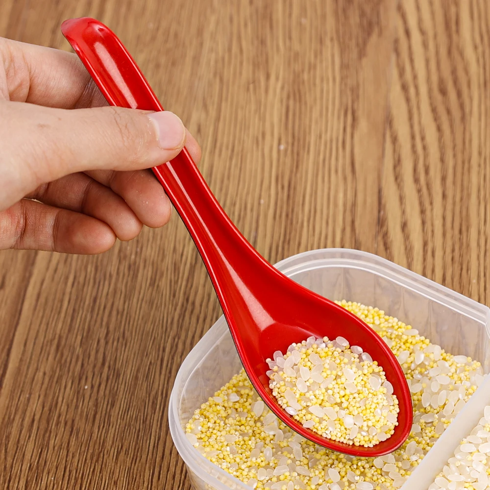 20/1PCS Imitation Porcelain Anti-Shock Spoons Japanese Rice Scoops Dumpling Porridge Soup Spoon Restaurant Kitchen Tableware