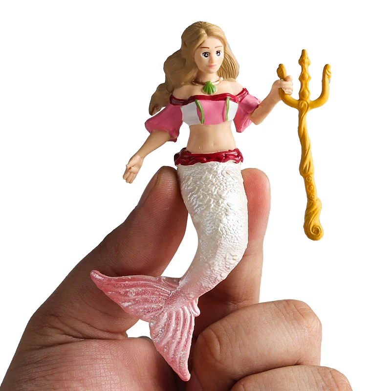 오에눅스 프린세스 인어 소녀 인형 액션 피규어 동물 모델 PVC 귀여운 어린이 선물 케이크 토퍼 장난감