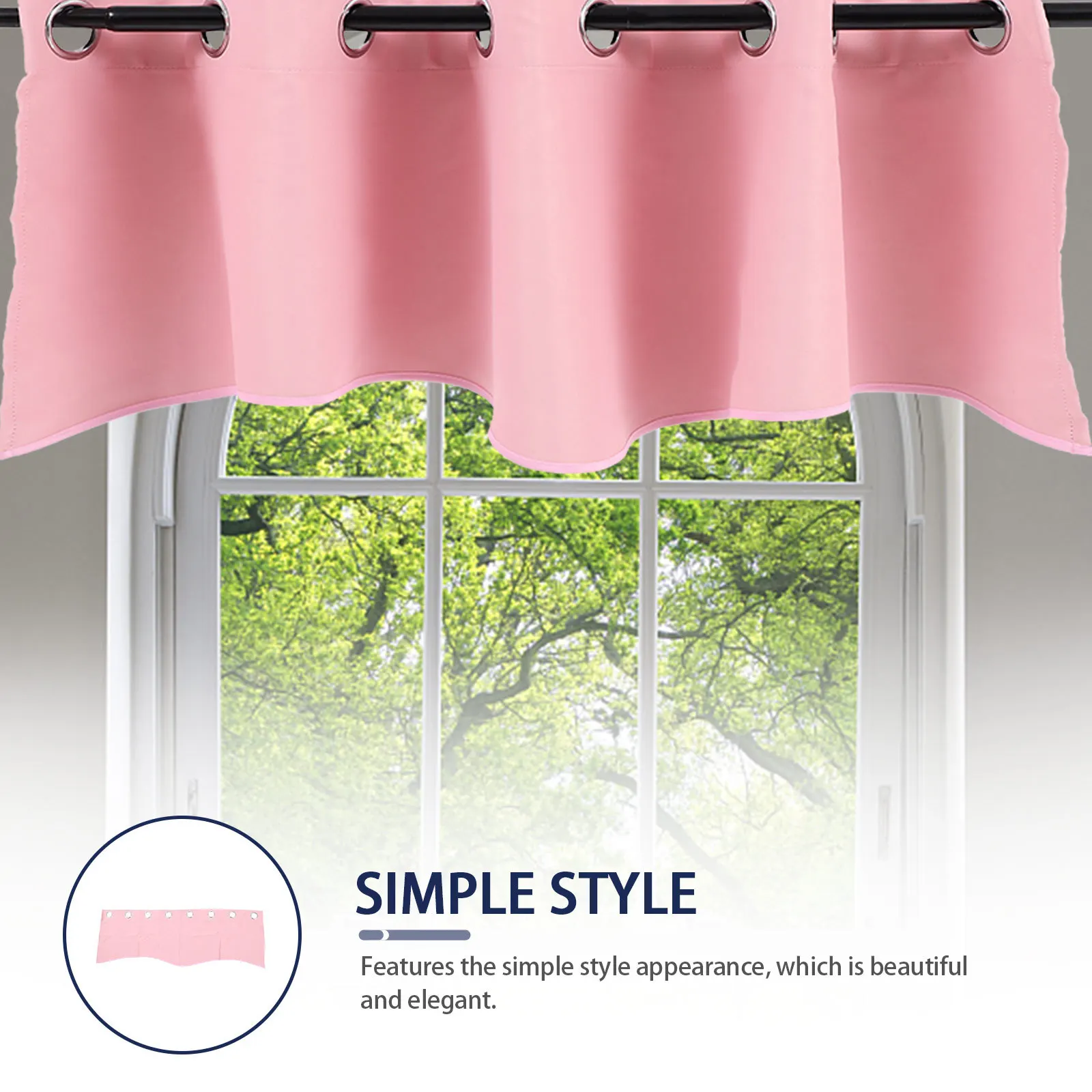 

Lightproof Short Curtain Bedroom Kitchen Window Valance Blackout Small Drape Decorative Drapes Window Ornament Home