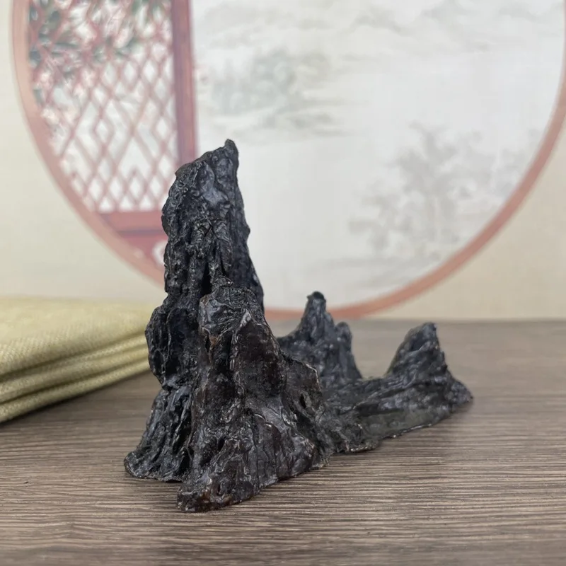 Antique-Style Solid -Shaped Ornament Mountain Peak Pen Holder Desktop Home Study Room Decoration
