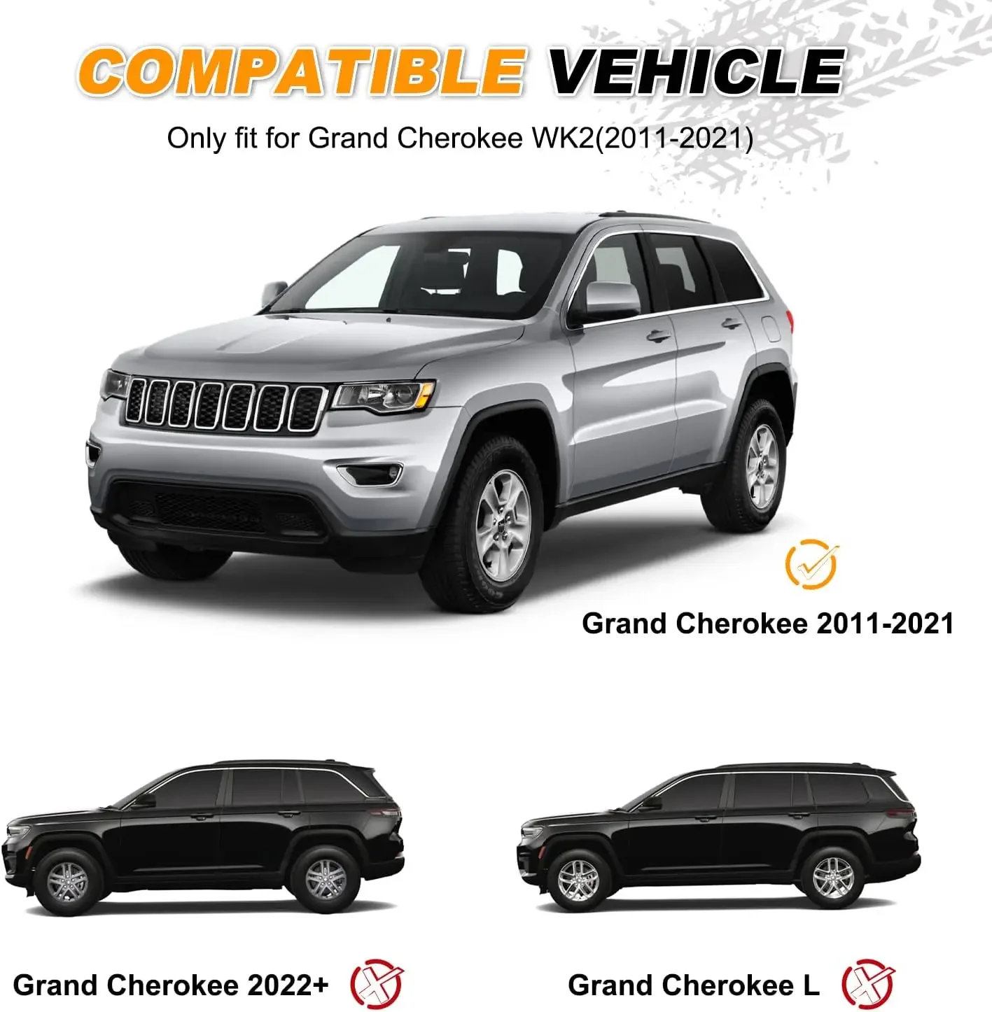 220 LBS Roof Rack Cross Bars Fit for 2011-2021 Jeep Grand Cherokee Crossbars Cargo Luggage Rack, Aluminum Alloy