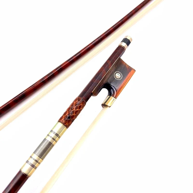 Best profession Snakewood letterwood 1pcs  4/4 violin bow Fiddle Bow,Siberian horsetail,Violin parts accessories,silver mounted