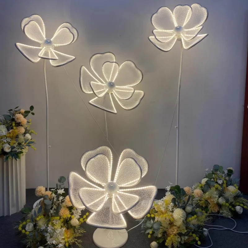 Glowing Peony Lantern Wedding Props Guide Lights Wedding Stage Glowing Petal Lighting Decorations Ornamental Lights