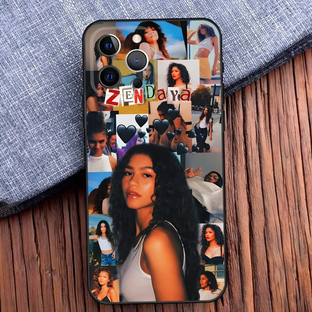 Z-Zendaya Phone Case For iPhone 16,15,14,13,12,11,Pro,X,XS,Max,XR,Plus,Mini Soft Black Cover