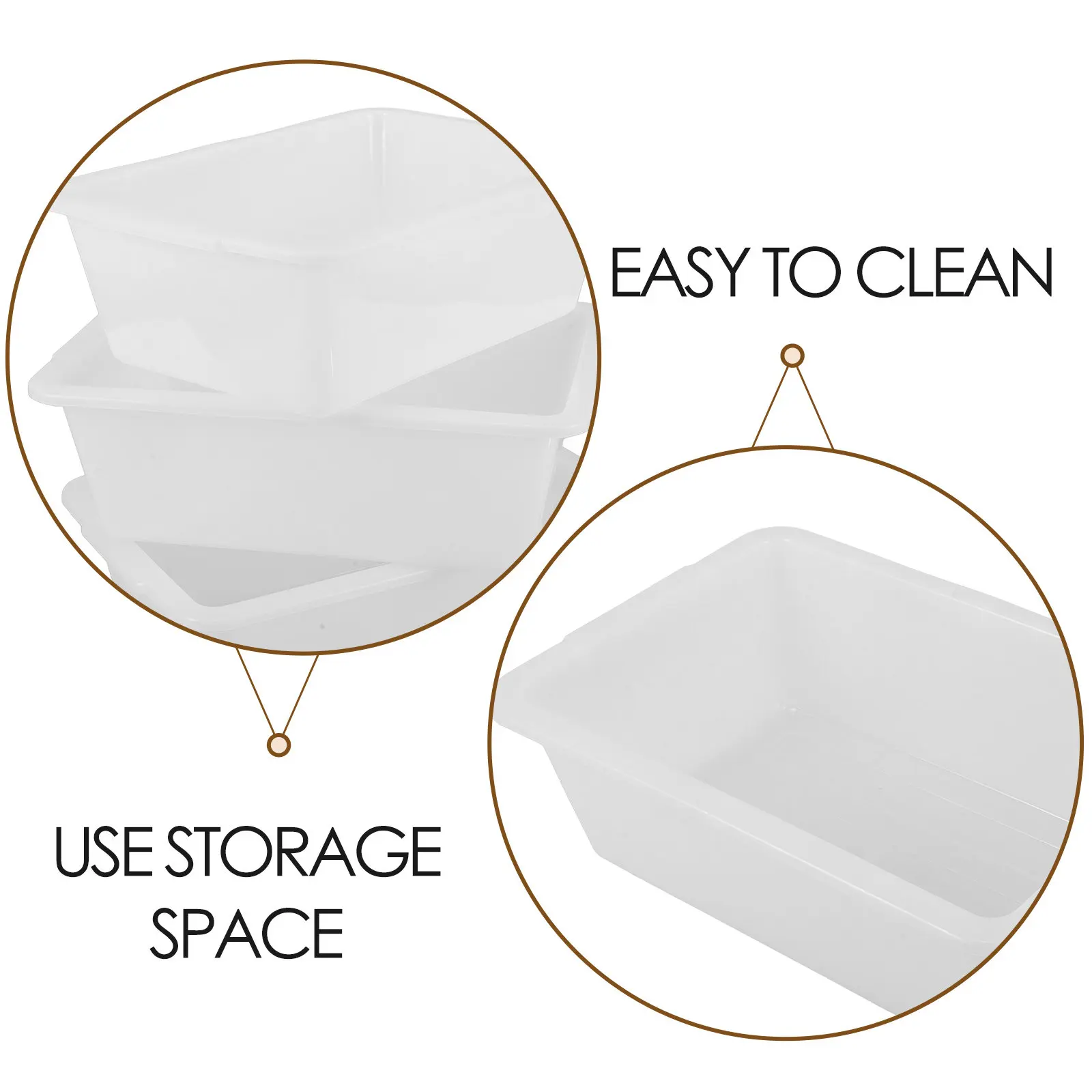 3Pcs Plastic Storage Bin Multipurpose Bus Tub Rectangular Utility Tote Box Dish Wash Basin Tub Handle for Restaurant Kitchen view 4
