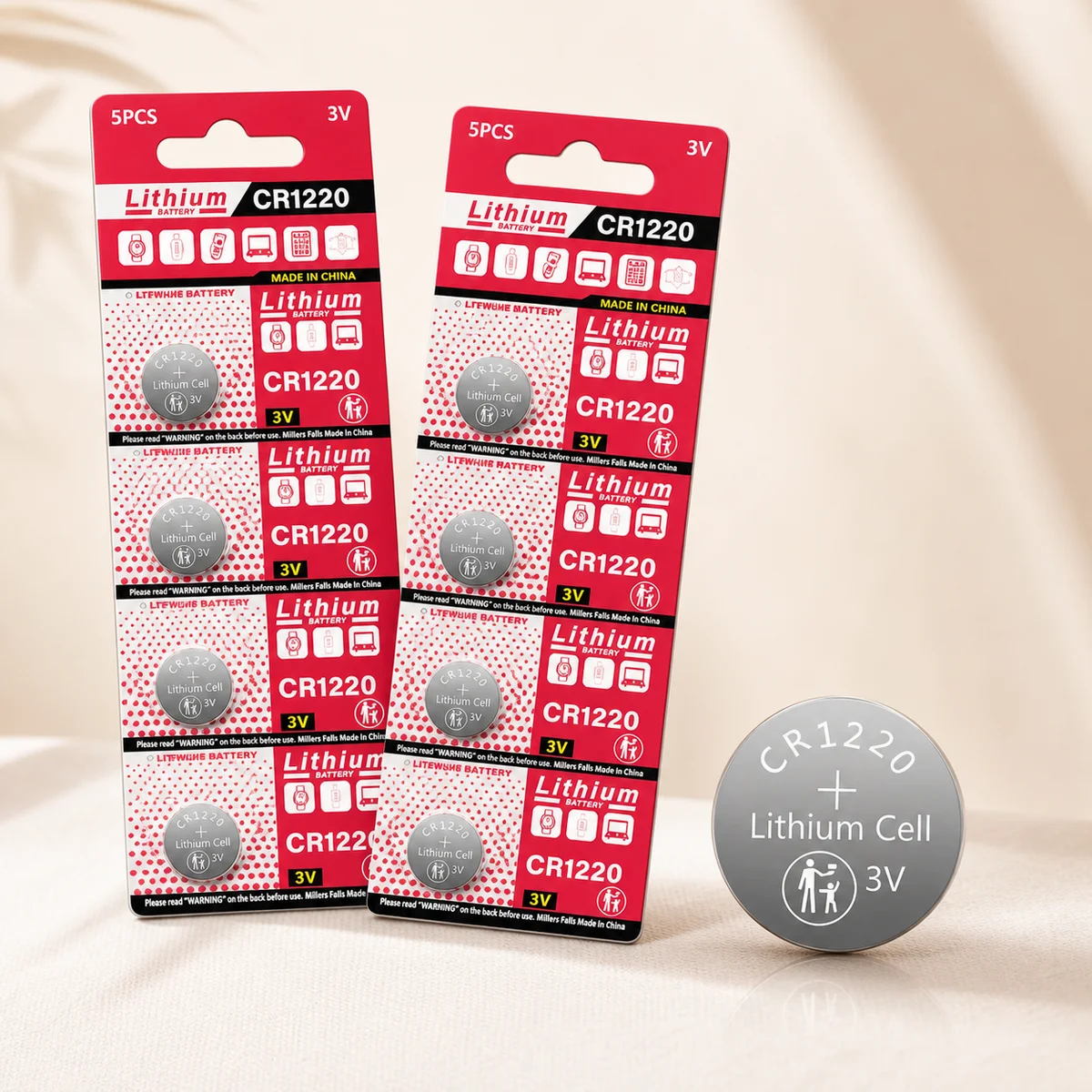 High Capacity Alkaline Button Cell Battery CR1220 3V 2-10PCS LM1220 BR1220 KCR1220 For Toy Watch Car Remote Control Mouse