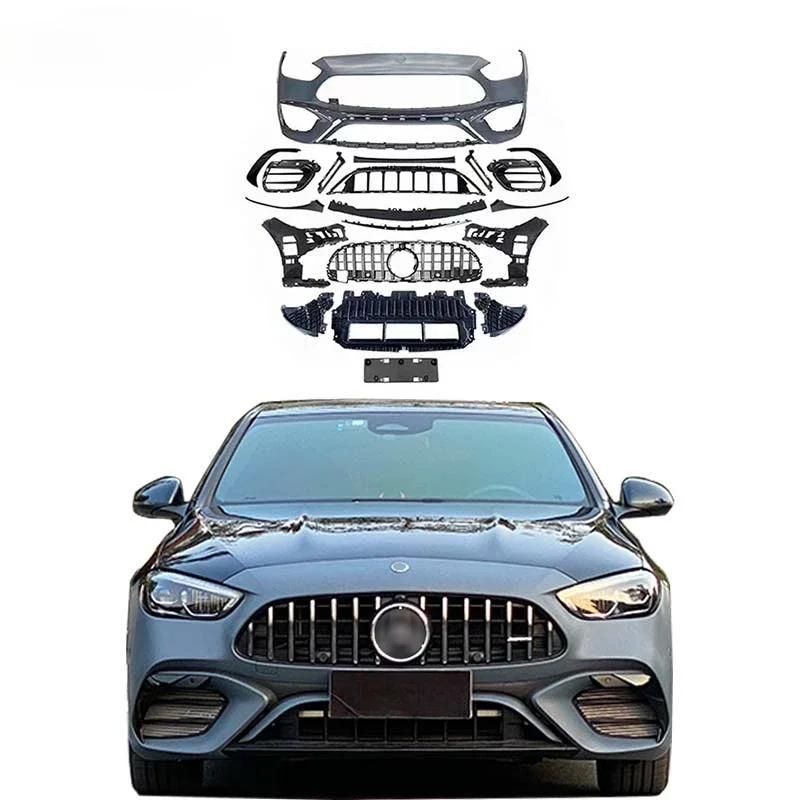 

High quality car body kit for Benz c-class w206 upgrade to C63 AMG model include front bumper assembly with grille 2018- -