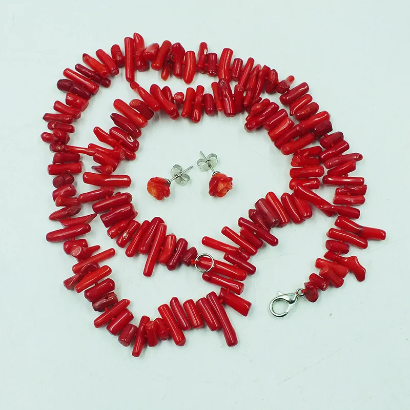 

sweet. Exquisite Coral necklace. High quality red irregular coral necklace 18"