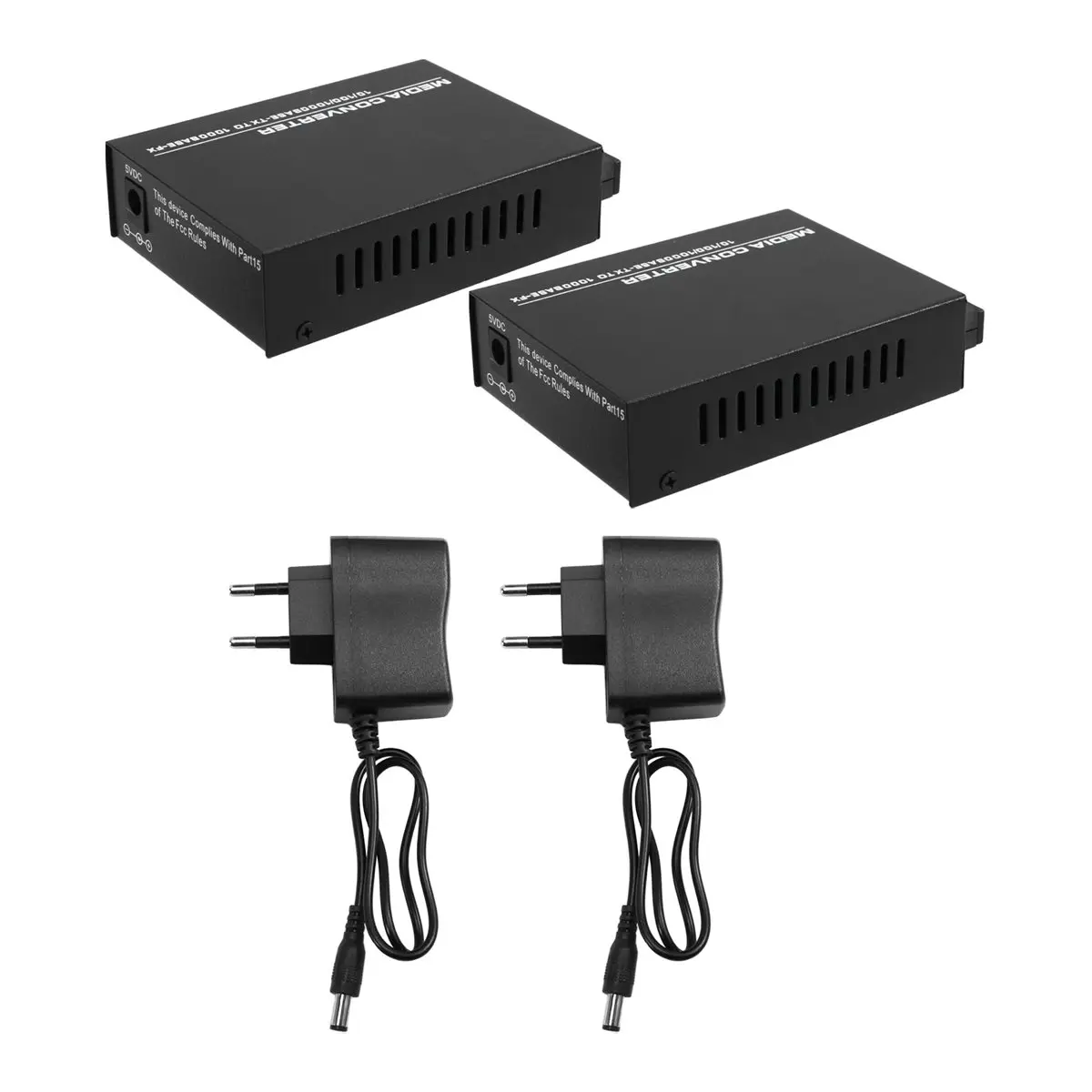 goodidea Fiber to RJ45 Ethernet Media Converter 3KM Gigabit Ethernet Converter 1000Mbps Fiber Optic Transceiver EU Plug