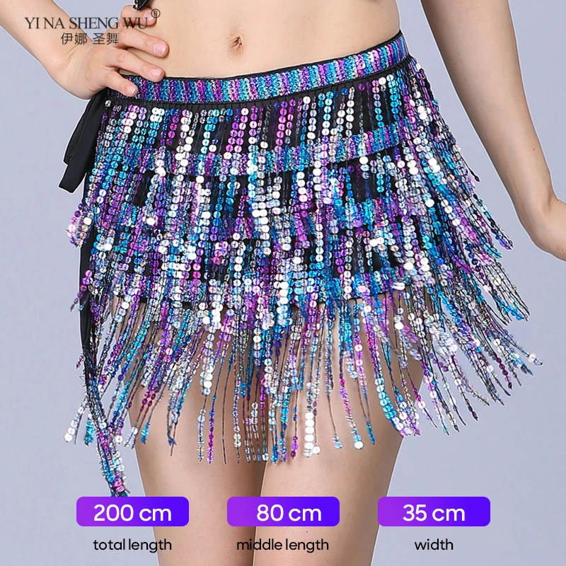 

Аксессуары для танца живота, набедренный шарф с блестками и кисточками, пояс-цепочка, одежда для танцев, наряд, пояс для женщин, реквизит для выступлений