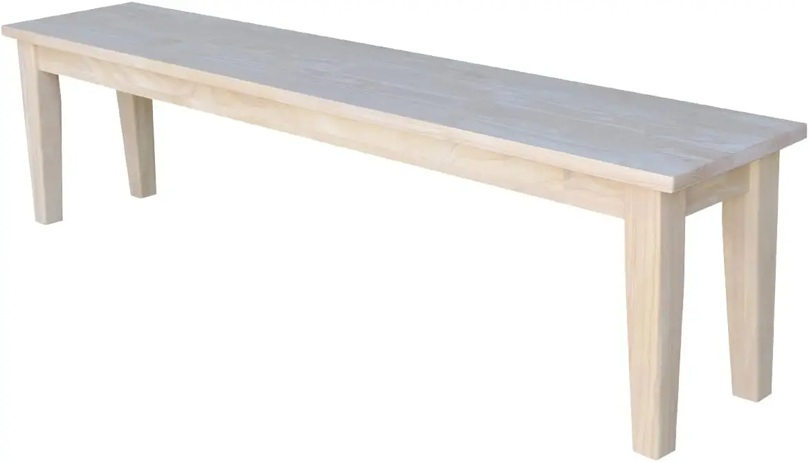 

IC International Concepts Shaker Style Unfinished Bench, 72" x 14" x 18"