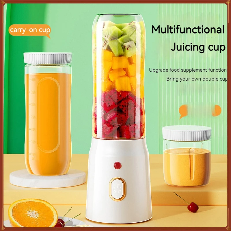 Smart Charging Portable Juicer Blender,Juicing Ice Sand Grinding 3-in-1 Portable Juicer Smoothie Cup Vegetables Fruits Juicer