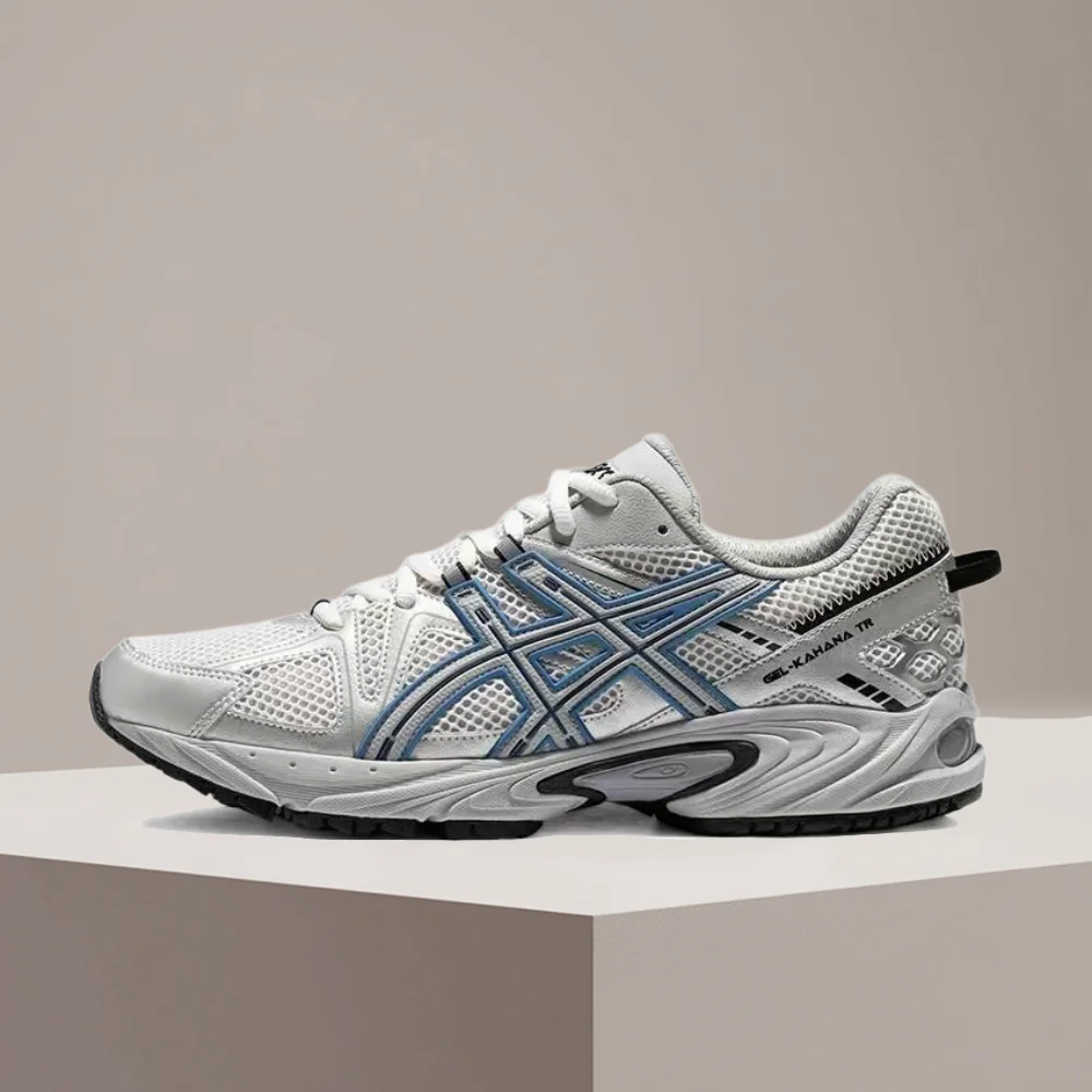ASICS Gel-Kahana TR Low-Top Running Shoes Gray/White/Blue Comfort Non-Slip Durable Breathable for Men Fit Style 1203A390-020
