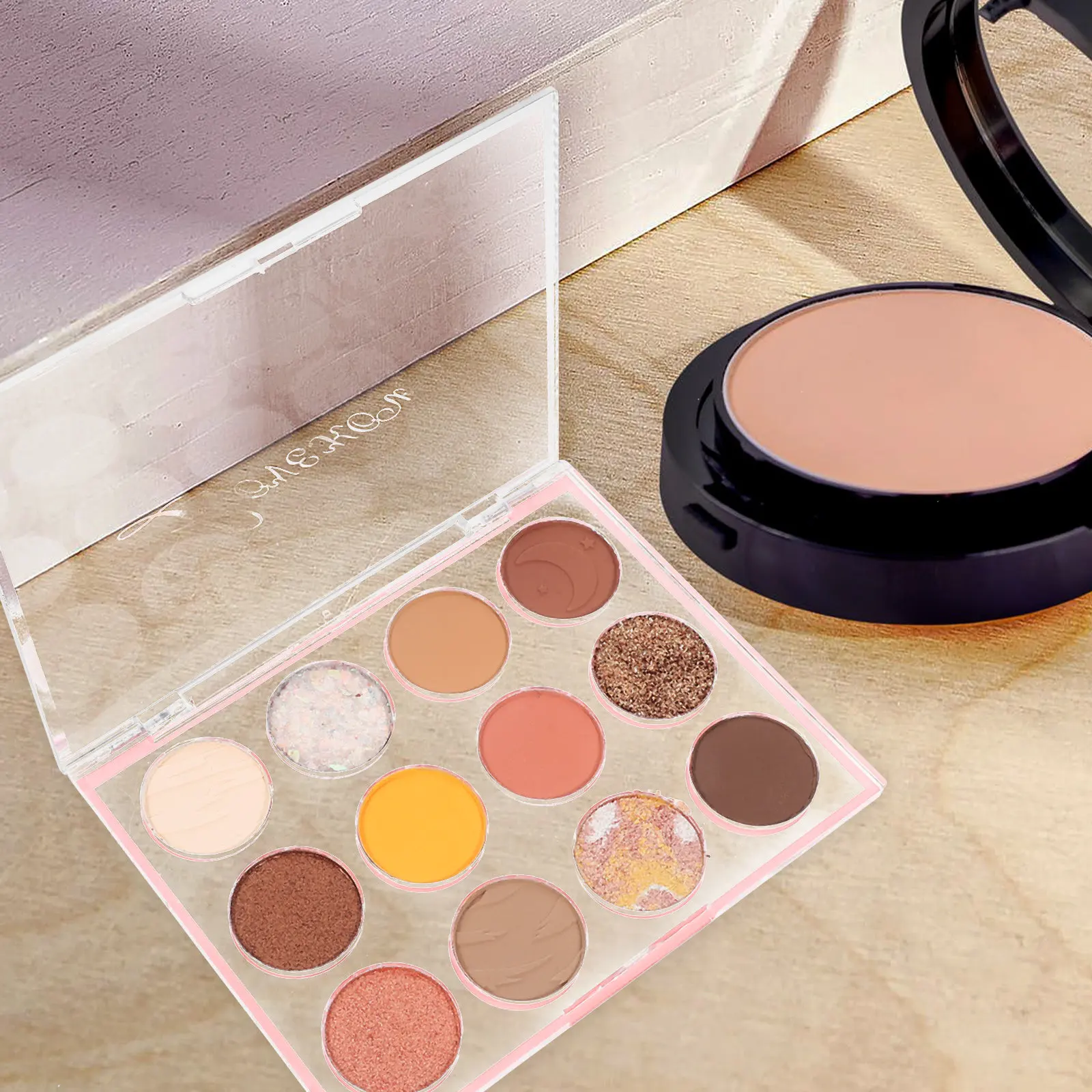 

Палетка теней для век на 12 оттенков: компактная, легкая, для путешествий, с блестками и шиммером, для вечеринок и ночных клубов