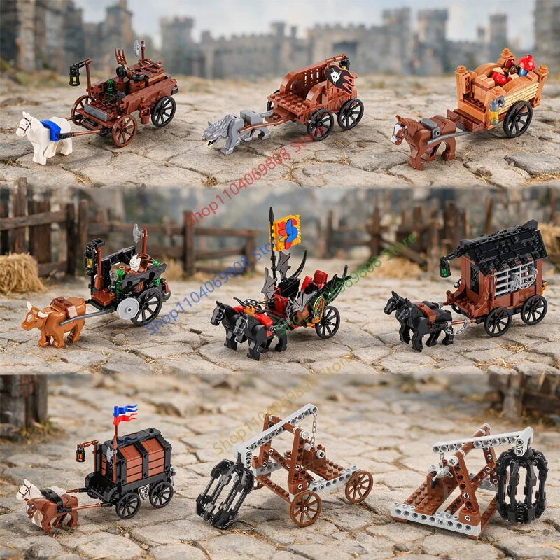 MOC Mittelalterliche Stadt Baustein Küche Haus Möbel Schlafzimmer Esszimmer Soldaten Figuren Helm Montage Rinder Ziegel Spielzeug – Detail 2