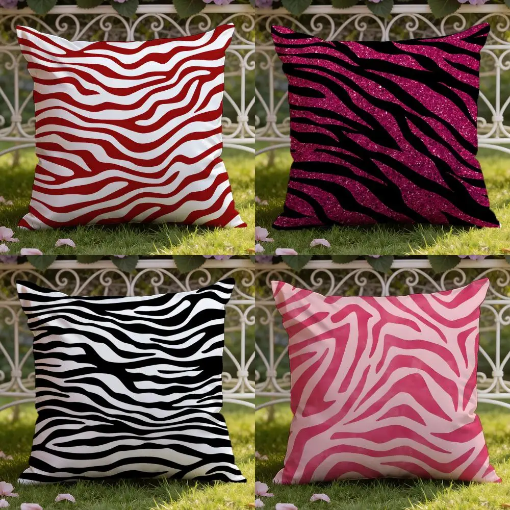 Zebra Texture Cushion Cover Home & Car Dual-Scene Pillow Cover: Reversible for Premium Comfort