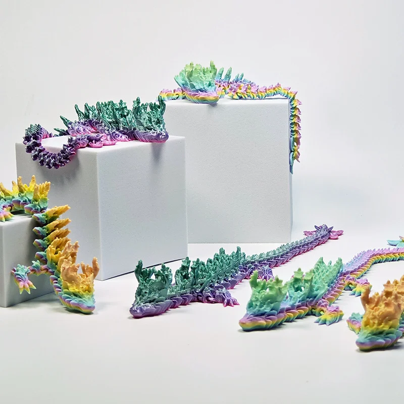 

Crystal Dragon Articulated Dragon Anime Figure Cherry Blossom Dragon Home Office Decor Birthday Gift 3D Printed Miniature Statue