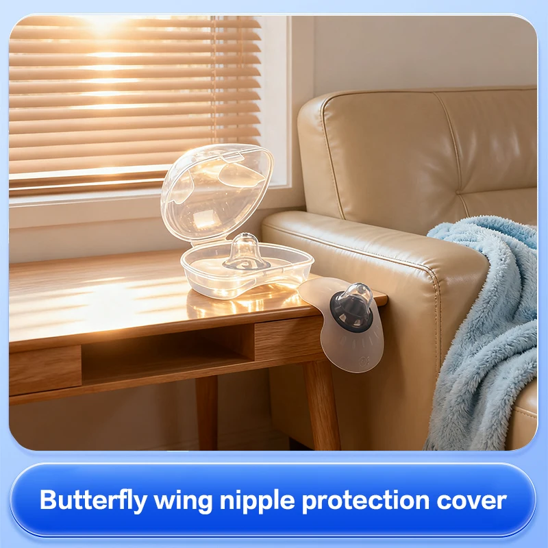 2pcs Silicone Nipple Protectors for Breastfeeding Mothers Nipple Shields Clear Carrying Case Included