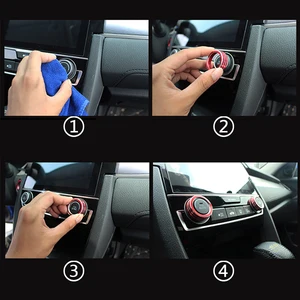 2 قطعة الألومنيوم مكيف الهواء AC تبديل أزرار غطاء تقليم لهوندا سيفيك 10th Gen 2016 2017 2018 حلقة التحكم في مقبض تريم الدائري أعلى 8 مبيعات لقيادة زر الهواء سيفيك - رقم 1