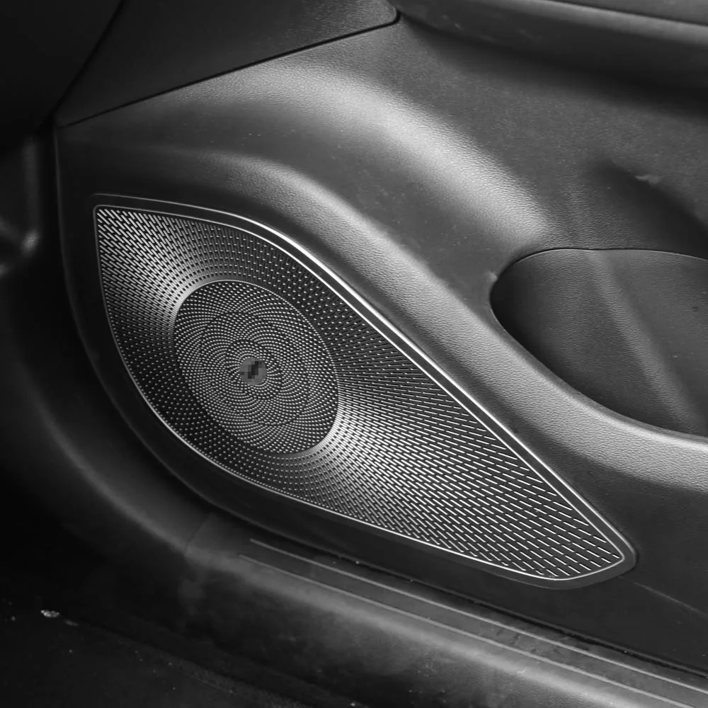 

4PCS Car Door Speaker Protective Covers Silver Stainless Steel For Hyundai Tucson NX4 2022-2026 Interior Trim Accessories