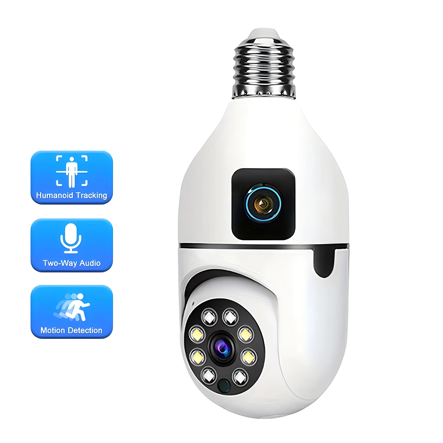 External 2.4G Wifi PTZ Camera Dual Lens HD Outdoor IP Camera Security Protection Surveillance Rotatable Monitor