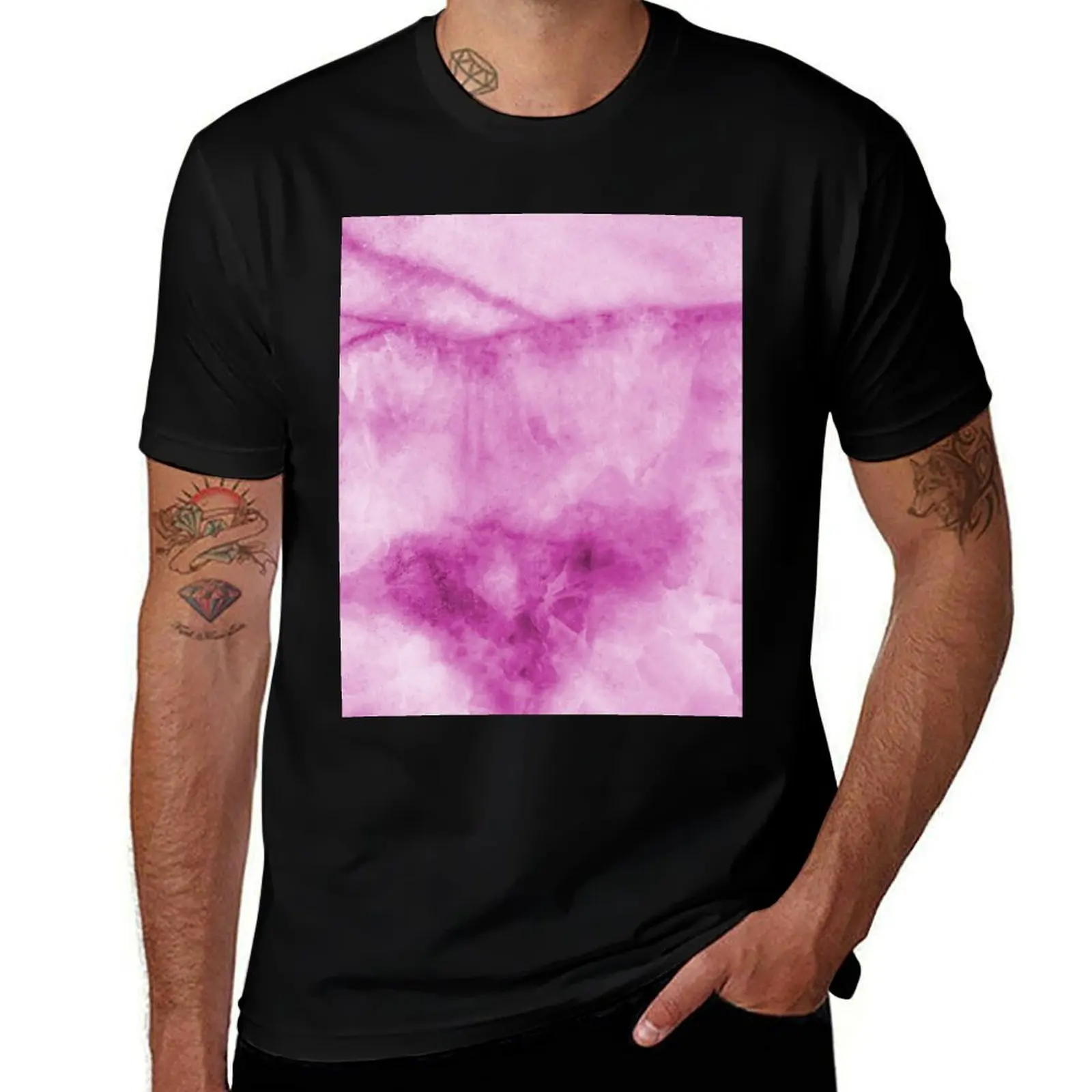 Purple Marble T-Shirt Large Size Short Sleeve T-Shirt