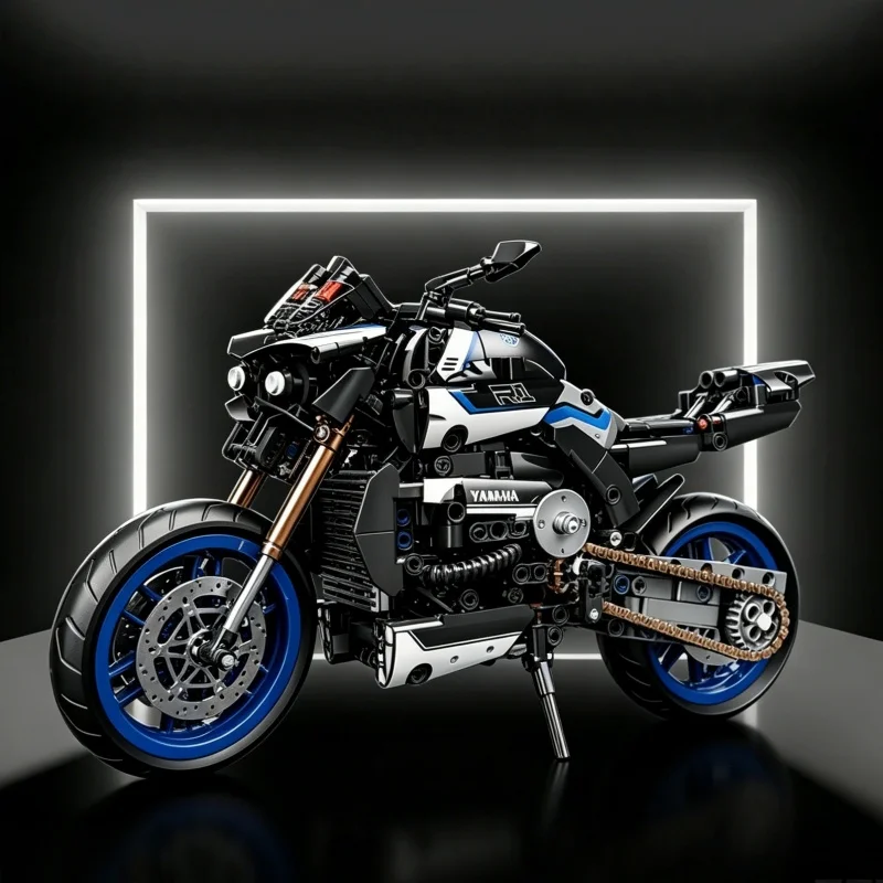 

Mechanical Linkage Building Blocks Simulated Racing Motorcycle Adult Stress Relief Assembly Collectible Ornament