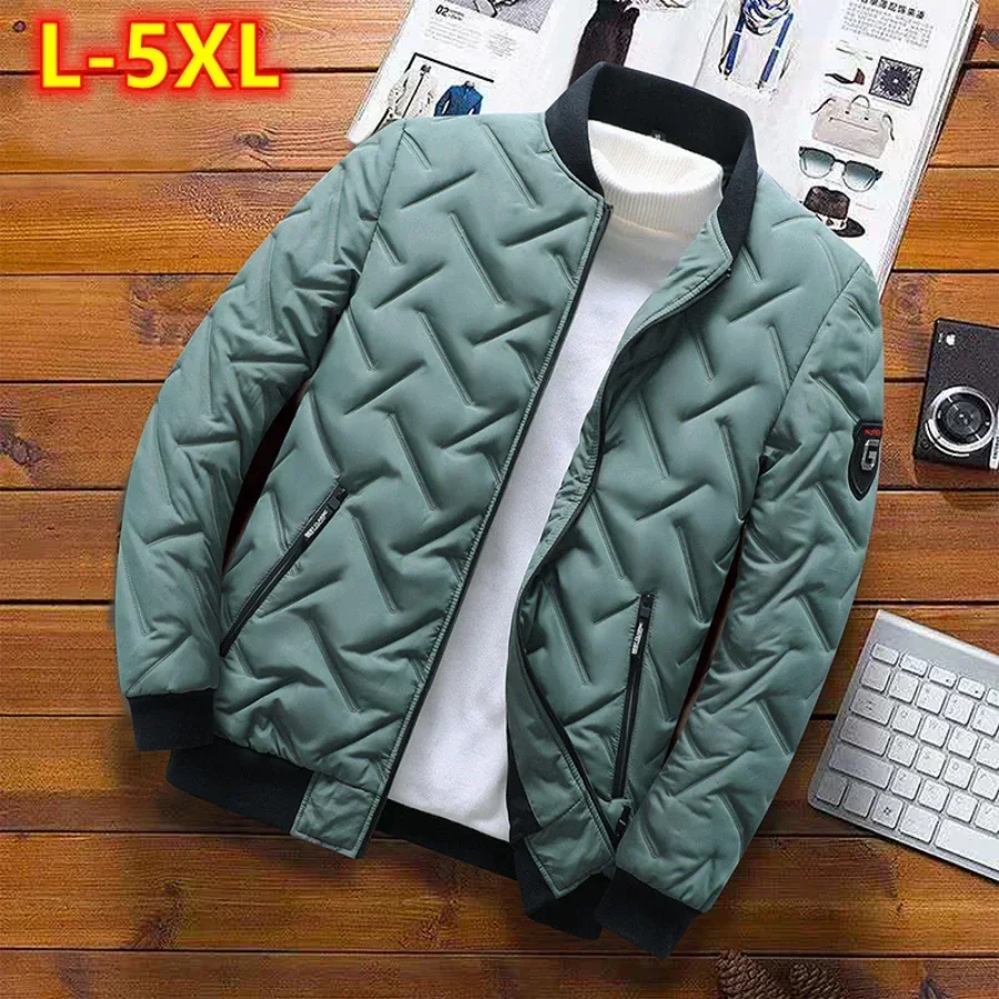 

New Autumn Winter Jacket Men Cotton Padded Jacket Korean Fashion Streetwear Casual Jacket Men Stand Collar Coats Jackets 4XL 5XL