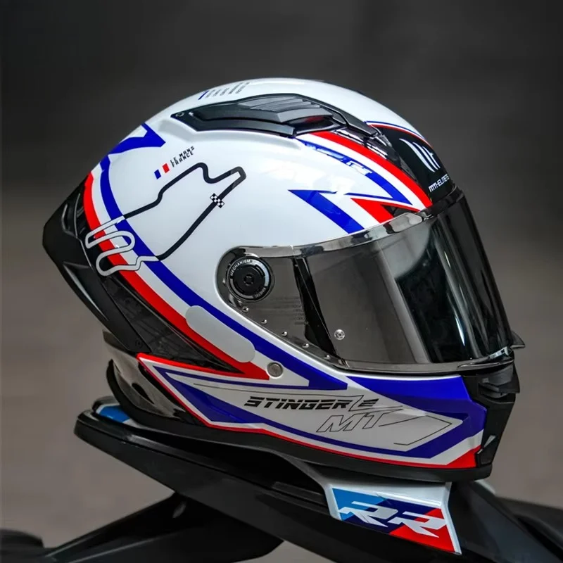 MT Stinger 2 Motorcycle Helmet ECE DOT Approval Track Racing Casco Low Noise Black White Capacetes For Dukadi For Lucas